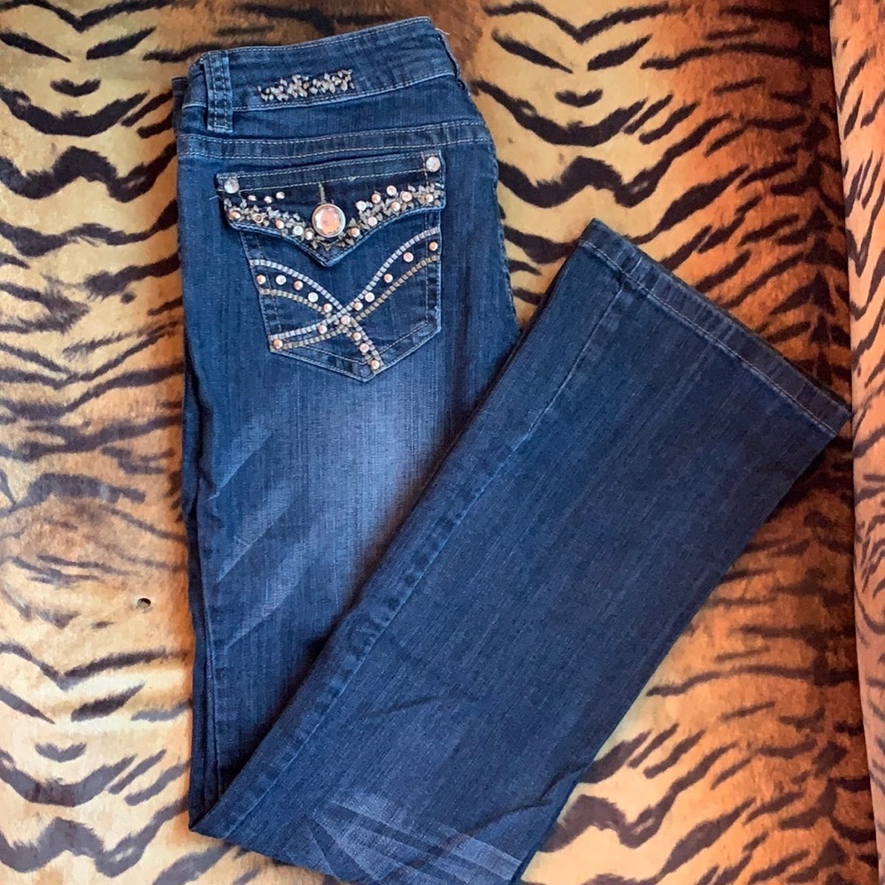 Rhinestone denim jeans size 9